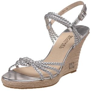 Michael Kors Palm Beach Silver Wedges Sandals